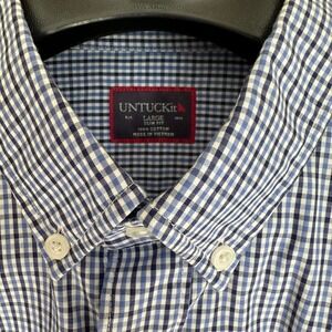 UNTUCKit‎ Men's Button Down Shirt Large Slim Fit Blue Checkered